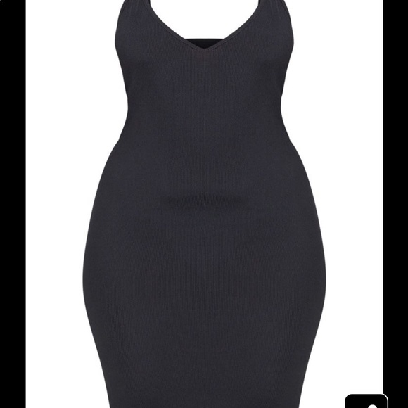 Black Ribbed Dress - Picture 3 of 4